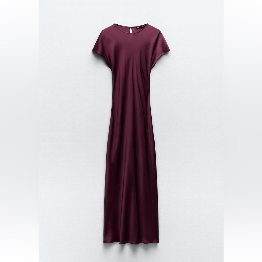 Burgundy Satin Dress